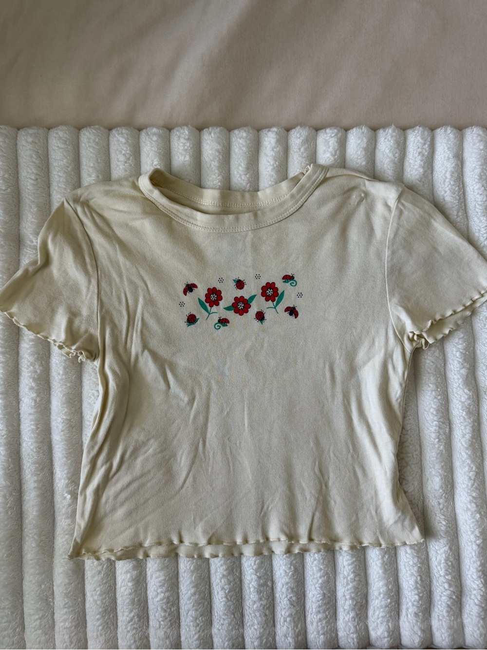 Pacsun Yellow Floral Crop Tee